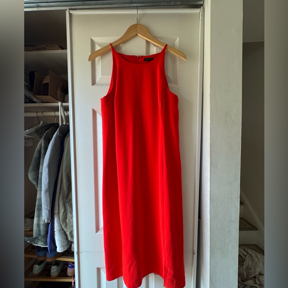 Ann Taylor Vibrant Red Midi Dress